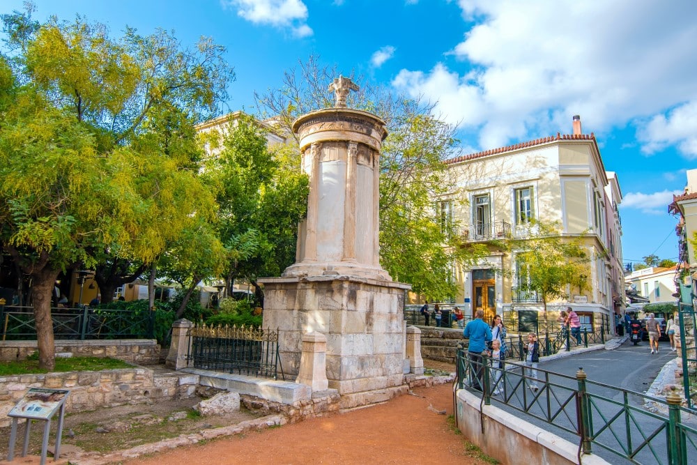 Choragic Monument of Lysicrates view in Athens.