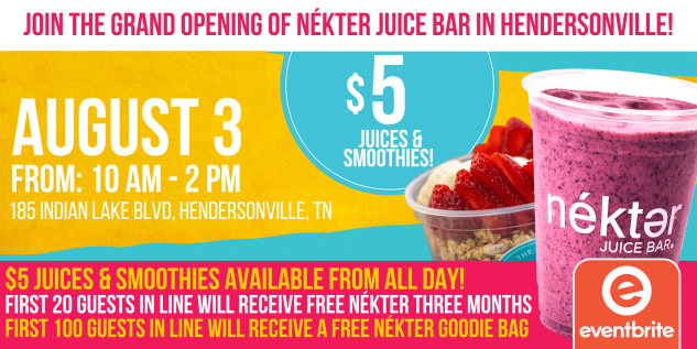 Nékter Juice Bar® Grand Opening in Hendersonville!