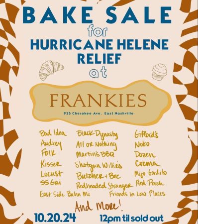 Frankies Nashville hosts Bake Sale to Support Hurricane Relief