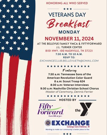 Veterans Breakfast, Bellevue Family YMCA Nashville